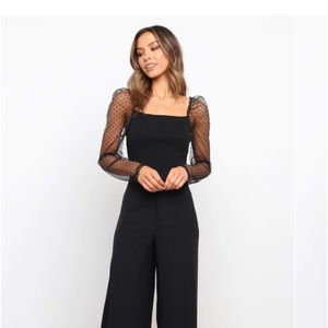 Petal & Pup black sheer sleeve shirt